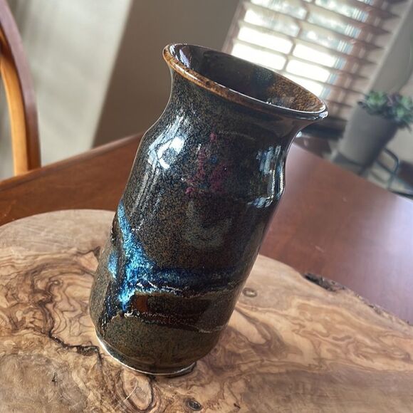 Vintage 1982 Wendt Pottery Mt. St. Helens Volcanic Ash Glazed Vase - Picture 3 of 8